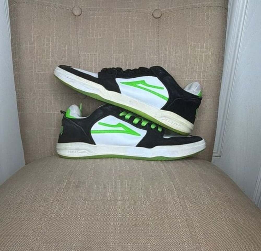Lakai x Yeah Right Telford Low Skate Shoes Black/White/Green